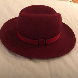 Barney’s Burgundy Wool fedora hat